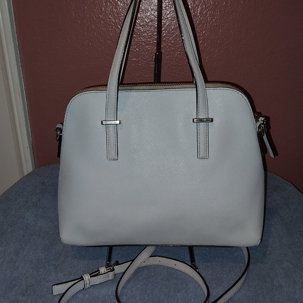 KATE SPADE 2WAY LIGHT GREY LEATHER CROSSBODY/ HAND BAG - Picture 7 of 15